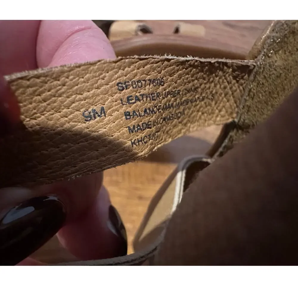 Sofft Women's Stratford Leather Cage Block Heel Sandals – Tan – Sz 9 – NWOB